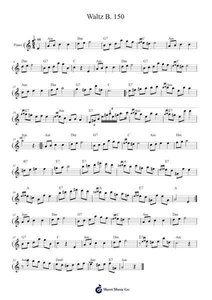 Waltz in A Minor, B. 150 樂譜由 Frédéric Chopin - 編曲 Reylot