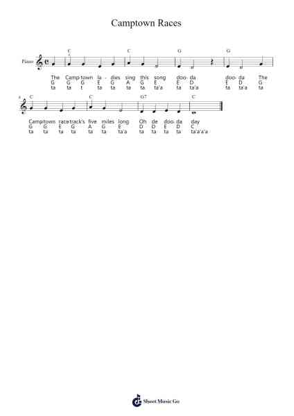 Camptown Races Sheet Music by Stephen Foster-Arr.Yersing