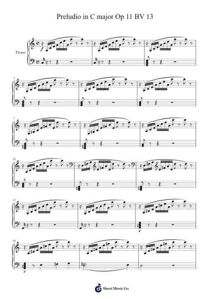 Preludio in C Major, Op. 11, BV 13 Sheet Music by Ferruccio Busoni-Arr.Pubeth Ledi