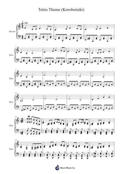 Tetris Theme (Korobeiniki) Sheet Music by Misc Computer Games-Arr.Gemcam Lanbert