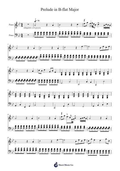 Prelude in B-Flat Major Sheet Music by Ben Currin-Arr.Croftsgreg