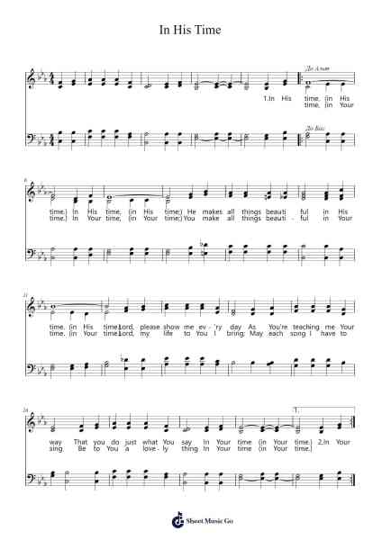 In His Time Musica per pianoforte di Diane Ball - Arr.Bysey Truwood