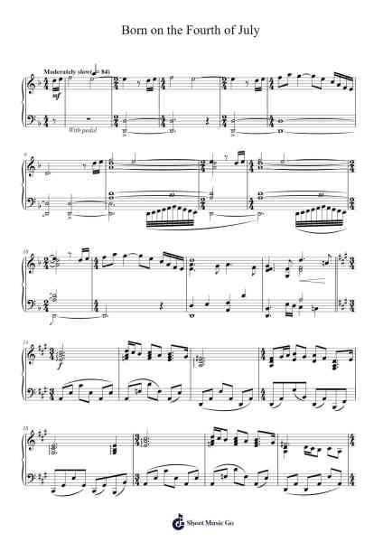 Born on the Fourth of July Sheet Music by Tom Paxton-Arr.Stowemon