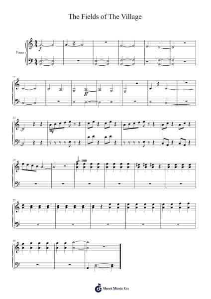 The Fields of The Village No. 1 in C Major Sheet Music by defnebegum201-Arr.Toddjoy