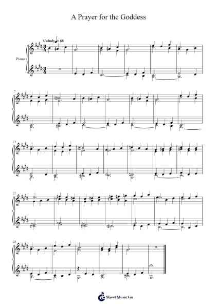 A Prayer for the Goddess (Divinity Statue) Sheet Music by Tetsuya Shibata/Masoto Kohda-Arr.Conpiers