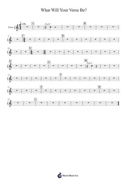 What Will Your Verse Be? Sheet Music by B. Hylton-Arr.Sigwy Lorxine