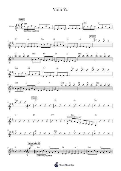 Viene Ya Sheet Music by -Arr.Gemcol Nemott