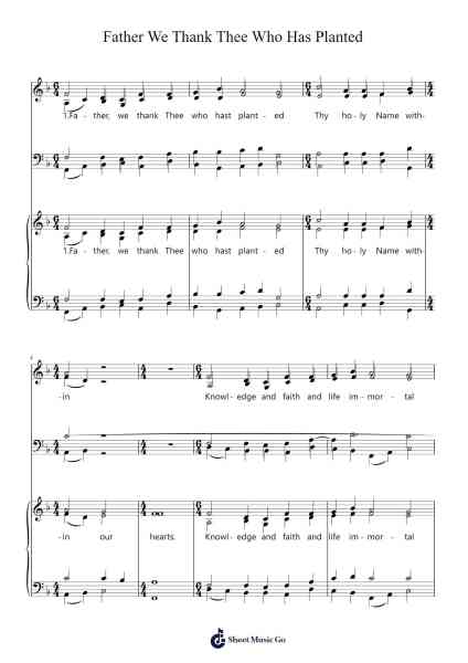 Father We Thank Thee Who Has Planted Sheet Music by -Arr.Panvier Oisendan