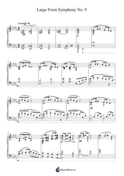 Symphony No. 9 in E Minor, "From the New World," Op. 95: II. Largo Sheet Music by Antonín Dvořák-Arr.Keyed Kakuk