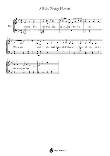 All the Pretty Horses Ноты для фортепиано от Ashanti Harrell-Arr.Phylpeg Bradning