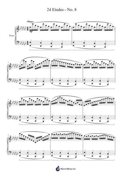 24 Etudes - No. 8 Sheet Music by Sir Ya-bookie-Arr.Yeaten