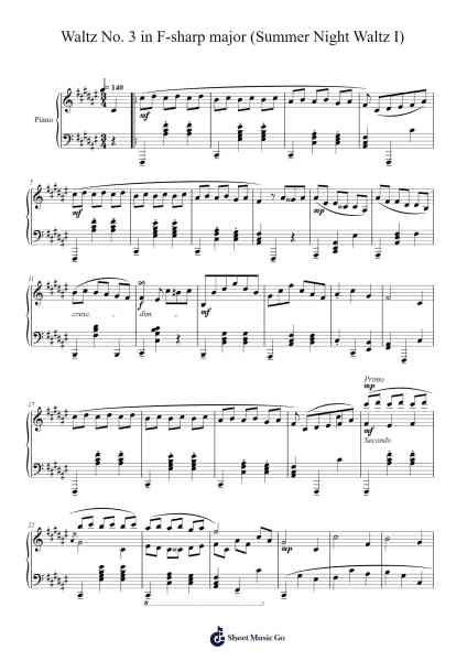 Waltz No. 3 in F-sharp major (Summer Night Waltz I) 樂譜由 Mason Ma - 編曲 Graril