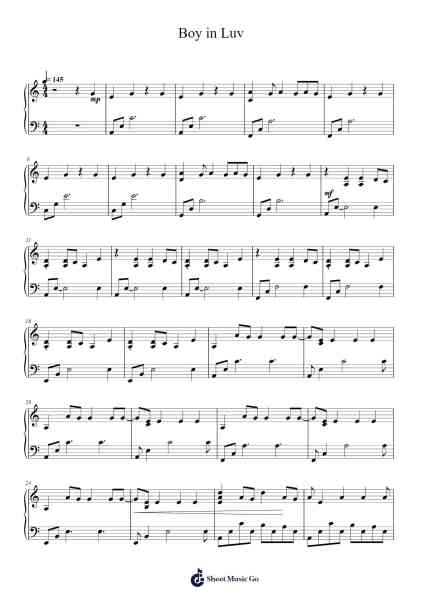 Boy in Luv Sheet Music by BTS-Arr.Jesret