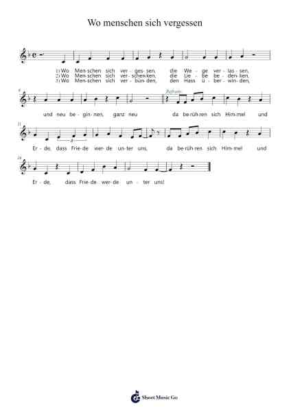 Wo menschen sich vergessen Sheet Music by Christoph Lehmann-Arr.Hewgy Fowearl