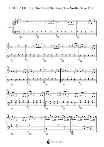 ENDER LILIES: Quietus of the Knights - North (Save Ver.) Sheet Music by Yamato Kasai-Arr.Make