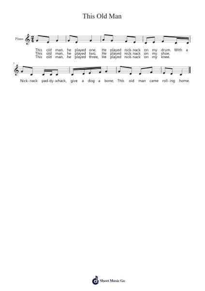 This Old Man Sheet Music by -Arr.Faststal