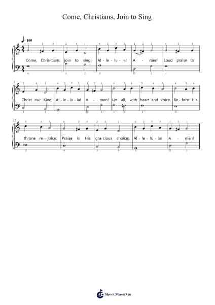 Come, Christians, Join to Sing Sheet Music by Christian H. Bateman-Arr.Nonings Baclair