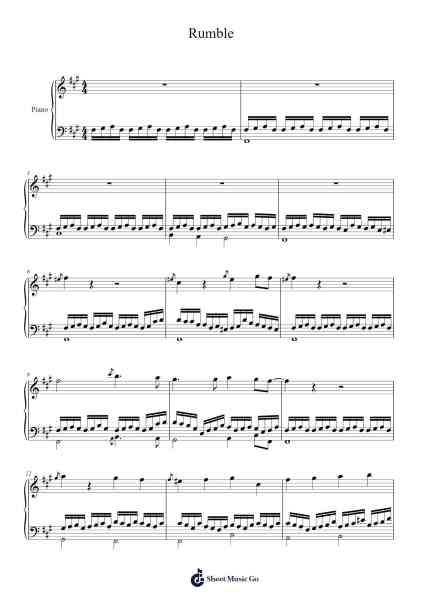 Rumble Sheet Music by Scar Pearphens-Arr.Hagpold