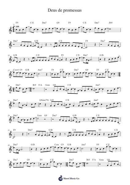 Deus de promessas Sheet Music by Davi Sacer-Arr.Fagee