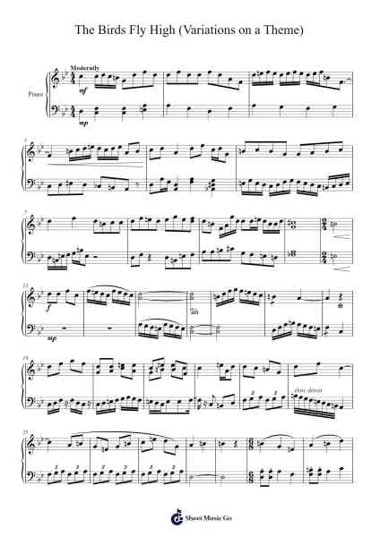 The Birds Fly High (Variations on a Theme) Sheet Music by Emma Skaggs-Arr.Yorktie Phisopp