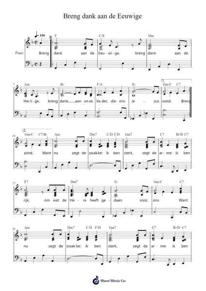 Breng dank aan de Eeuwige Sheet Music by -Arr.Janedo