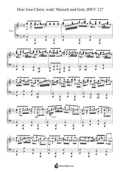 Herr Jesu Christ, wahr' Mensch und Gott, BWV 127: III. Aria "Die Seele Ruht" Sheet Music by Johann Sebastian Bach-Arr.Scripla Brookfe