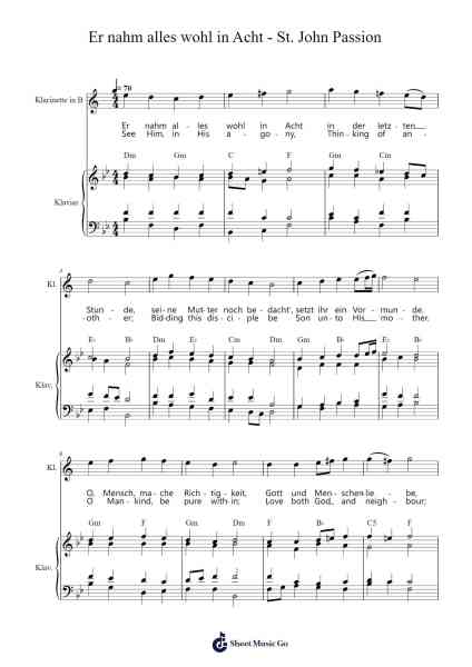 Er nahm alles wohl in Acht - St. John Passion النوتات الموسيقية بواسطة Johann Sebastian Bach-ترتيب.Bulgy Boylebaird