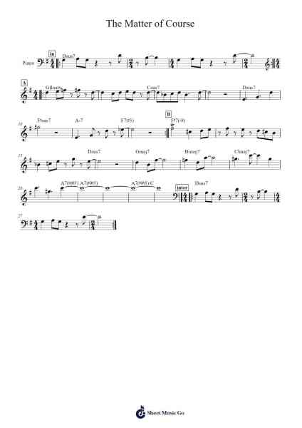 The Matter of Course Sheet Music by Tyler Cassidy-Arr.Totience Queesom