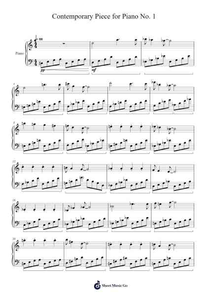 Contemporary Piece for Piano No. 1 Sheet Music by Faybaird-Arr.Pehall