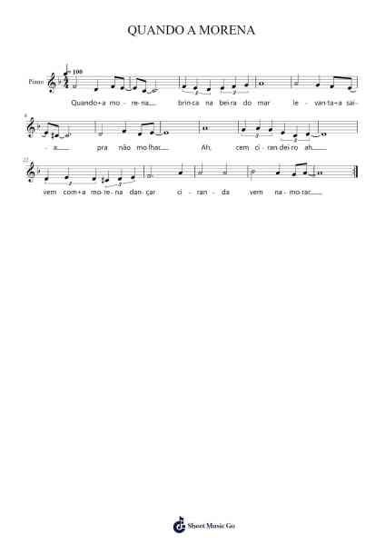 Quando a Morena Sheet Music by Gabriel Levy-Arr.Humglas Leathus