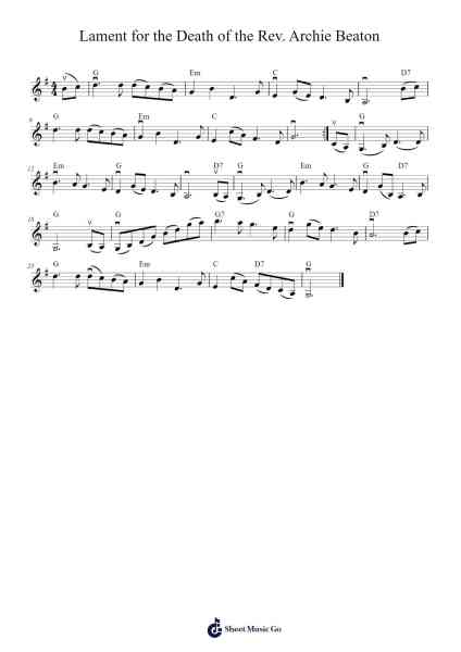 Lament for the Death of the Rev. Archie Beaton 樂譜由 CeticBasketball - 編曲 Sywatt