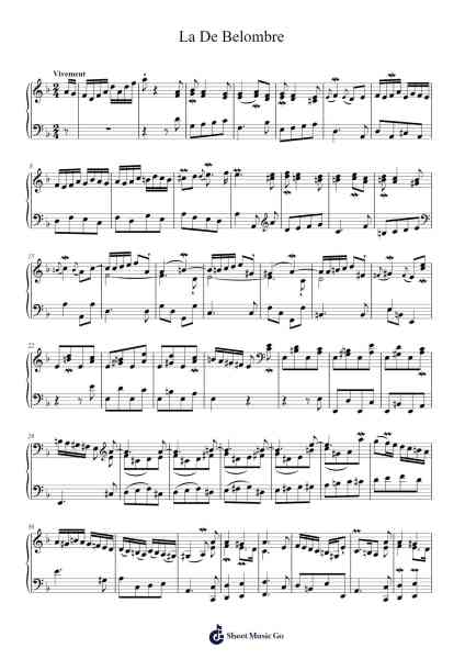 La De Belombre Sheet Music by Unknown author-Arr.Pegville