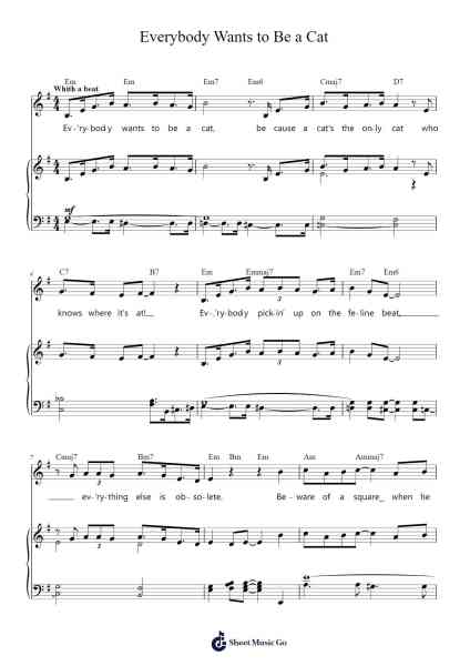Everybody Wants to Be a Cat Sheet Music by Floyd Huddleston/Al Rinker-Arr.Churwalsh