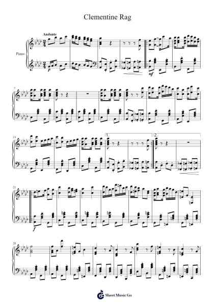 Clementine Rag 악보 Trong David The Diep - 편곡 Keatsyoung
