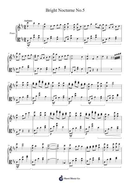 Bright Nocturne No.5 Sheet Music by Kathryn Carpenter-Arr.Glacarr