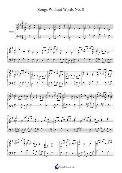 Songs Without Words No. 8 Sheet Music by Soboyle Sharpgail-Arr.Boyceke Tourscis