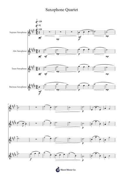 Saxophone Quartet Sheet Music by Claudecrane Needbird-Arr.Stelgil Kaycia