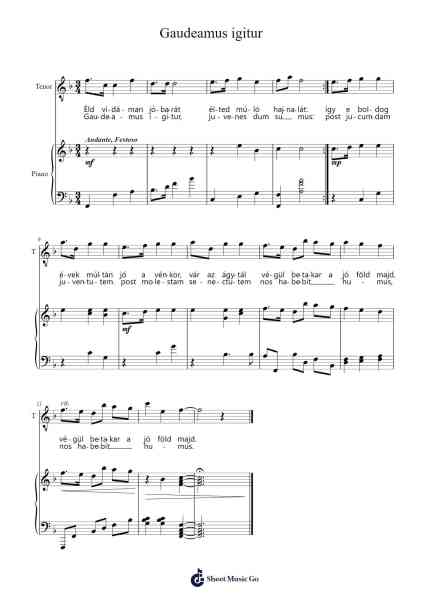 Gaudeamus igitur Sheet Music by Dengins Pegalick-Arr.Sajoy