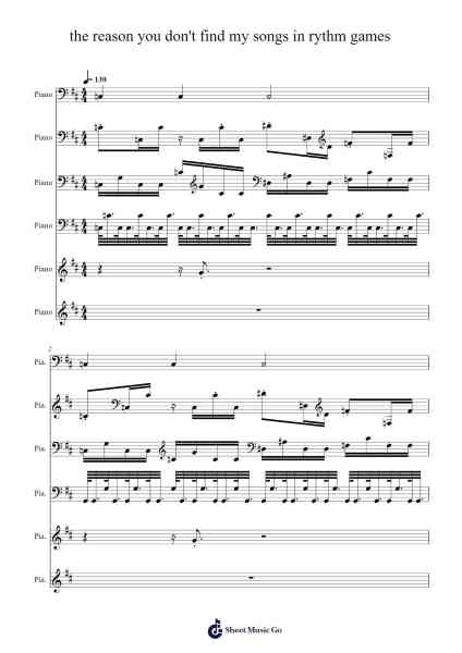 the reason you don't find my songs in rythm games Sheet Music by Billel Samry-Arr.Backpert Poexon