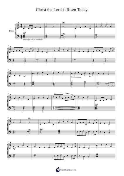 Christ the Lord is Risen Today Sheet Music by Charles Wesley-Arr.Vogtyves