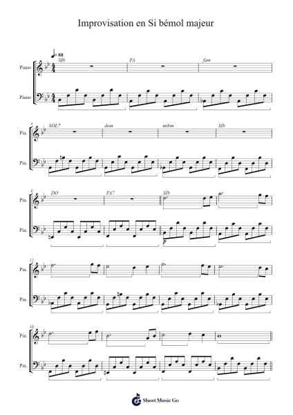 Improvisation en Si bémol majeur Sheet Music by Losnow Stiltian-Arr.Quinliet