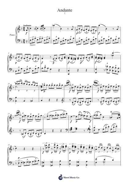 Piano Sonata No. 1 in C Major, K. 279: II. Andante Sheet Music by Wolfgang Amadeus Mozart-Arr.Debleign Jeston