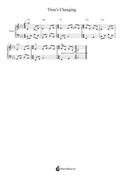 Time's Changing Sheet Music by Jouni Satopää-Arr.Handre Raekiel
