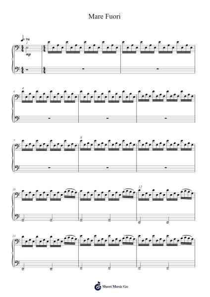 Mare Fuori Sheet Music by Stefano Lentini-Arr.Davebel