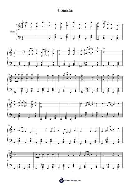 Lonestar Sheet Music by Super Ninja Fat-Arr.Sywatt