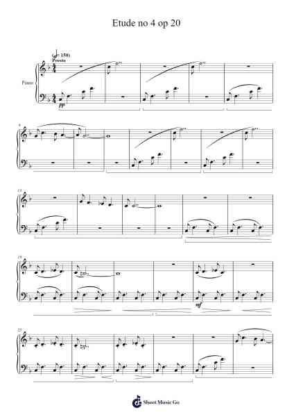 Etude No. 4 Op. 20 Sheet Music by Celeab A-Arr.Rodblair