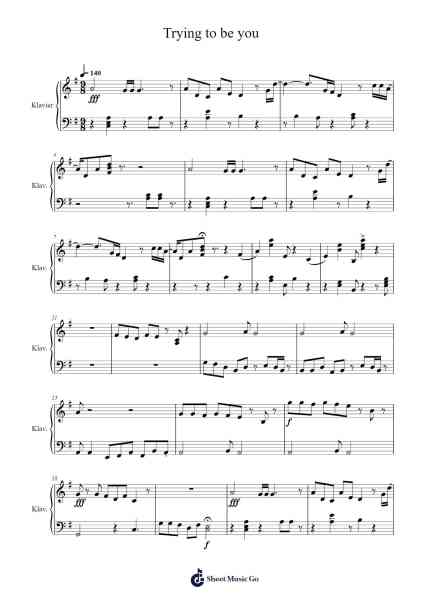 Trying to be you Sheet Music by -Arr.Nelrist Hornrias