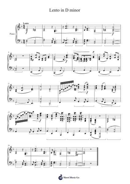 Lento in D minor Sheet Music by Filipe Golin-Arr.Wanje Phoefra