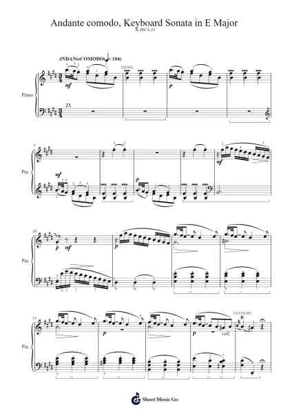 Keyboard Sonata in E Major, K. 380, L. 23 Sheet Music by Domenico Scarlatti-Arr.Georpir Manback