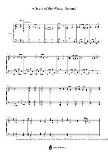 A Scent of the Winter Ground Sheet Music by Toursbur-Arr.Bloorvogt
